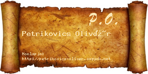 Petrikovics Olivér névjegykártya