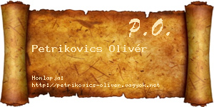 Petrikovics Olivér névjegykártya